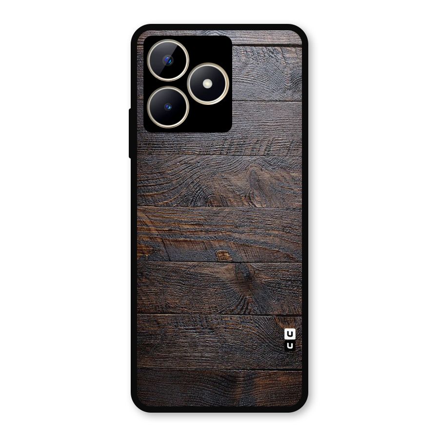 Dark Wood Printed Metal Back Case for Realme C53