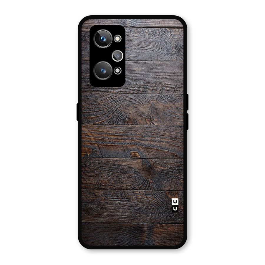 Dark Wood Printed Metal Back Case for Realme GT 2