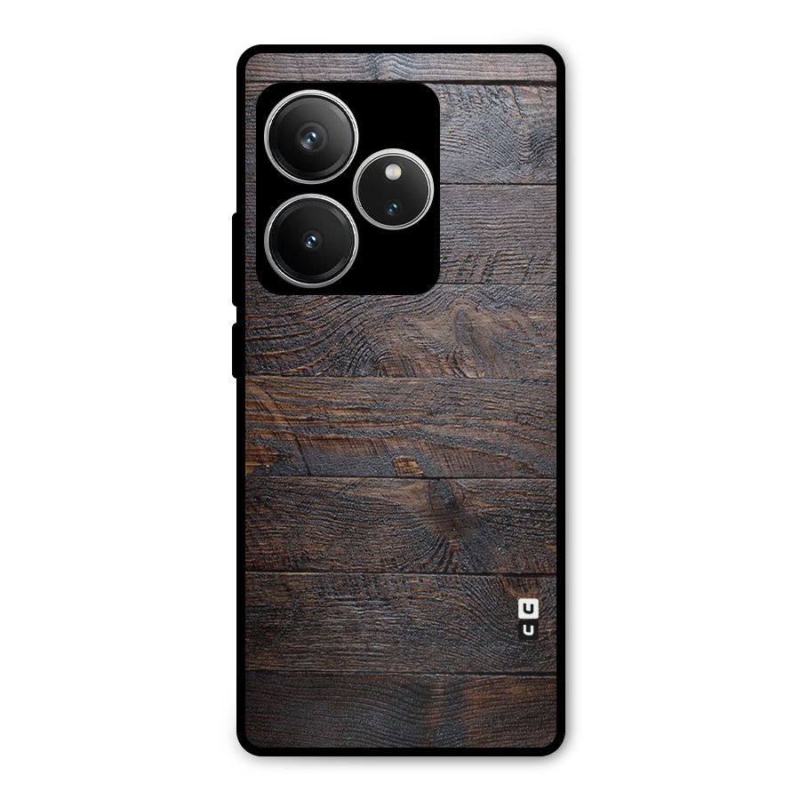 Dark Wood Printed Metal Back Case for Realme GT 6