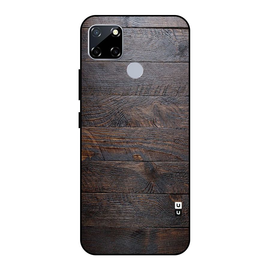 Dark Wood Printed Metal Back Case for Realme Narzo 20