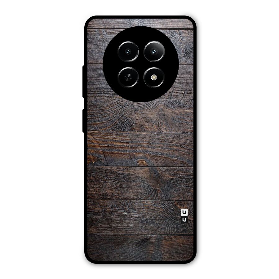 Dark Wood Printed Metal Back Case for Realme Narzo 70x 5G