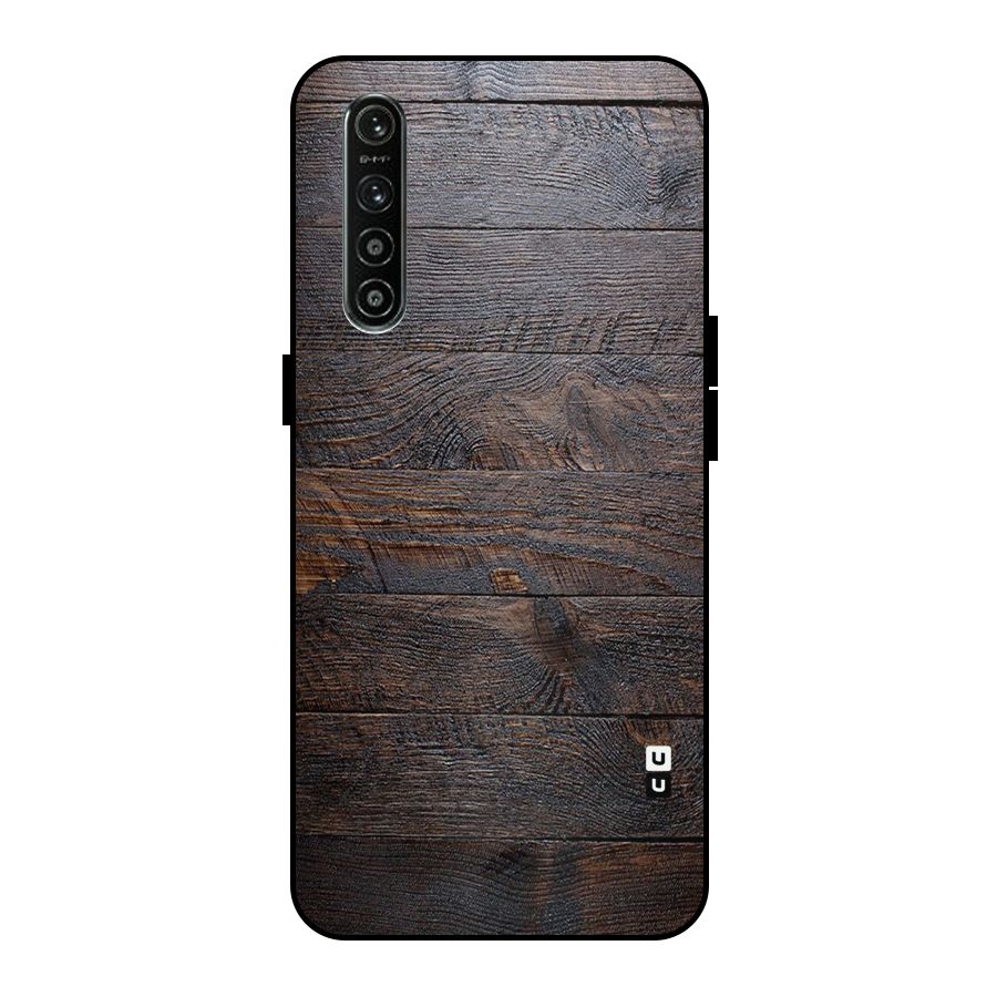 Dark Wood Printed Metal Back Case for Realme XT