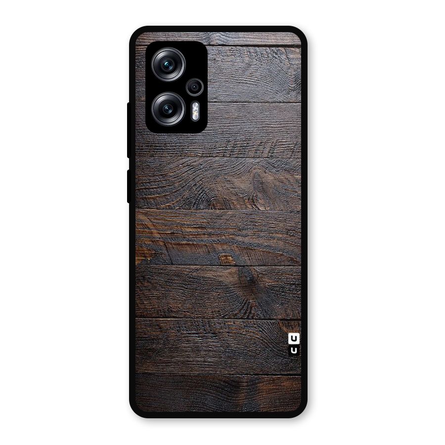 Dark Wood Printed Metal Back Case for Redmi K50i