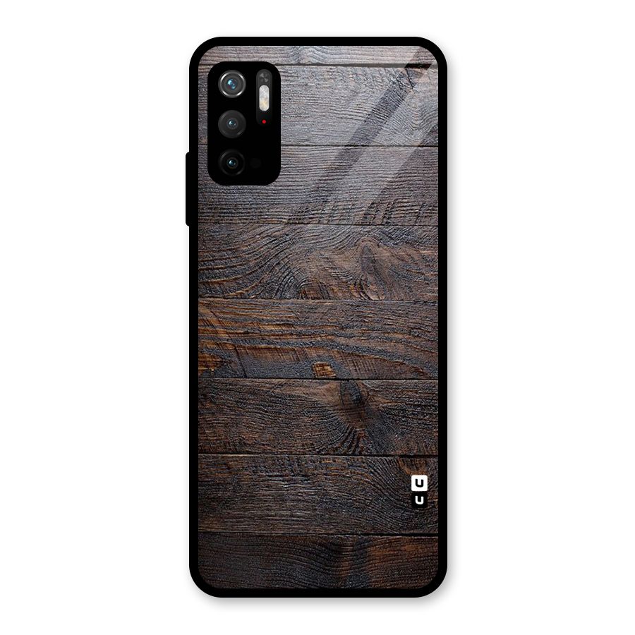 Dark Wood Printed Metal Back Case for Redmi Note 10T 5G
