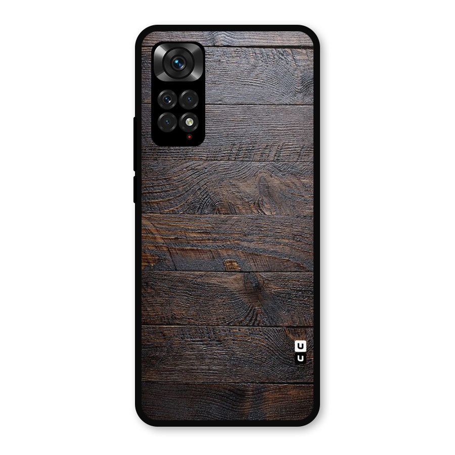 Dark Wood Printed Metal Back Case for Redmi Note 11
