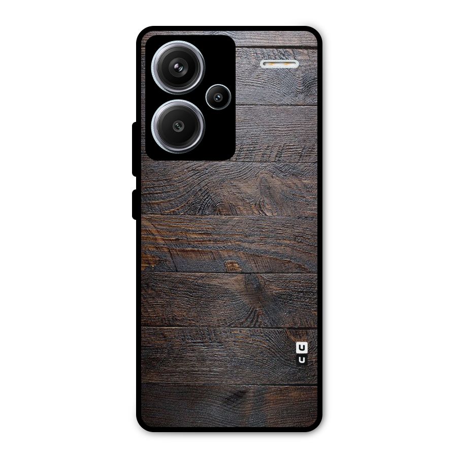 Dark Wood Printed Metal Back Case for Redmi Note 13 Pro Plus