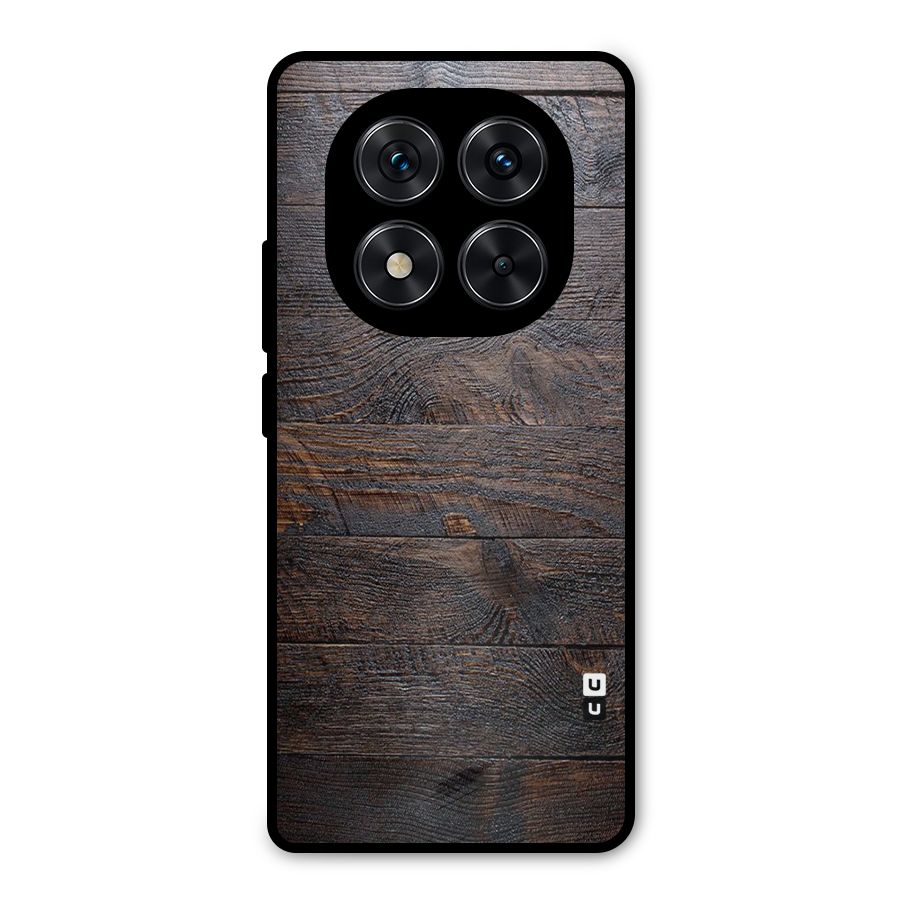 Dark Wood Printed Metal Back Case for Redmi Note 14 Pro 5G