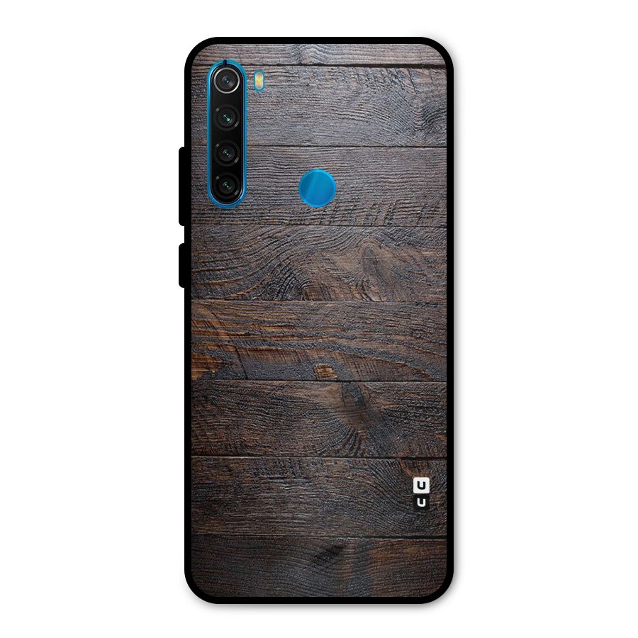 Dark Wood Printed Metal Back Case for Redmi Note 8
