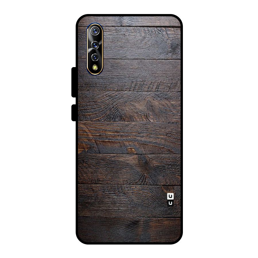 Dark Wood Printed Metal Back Case for Vivo S1