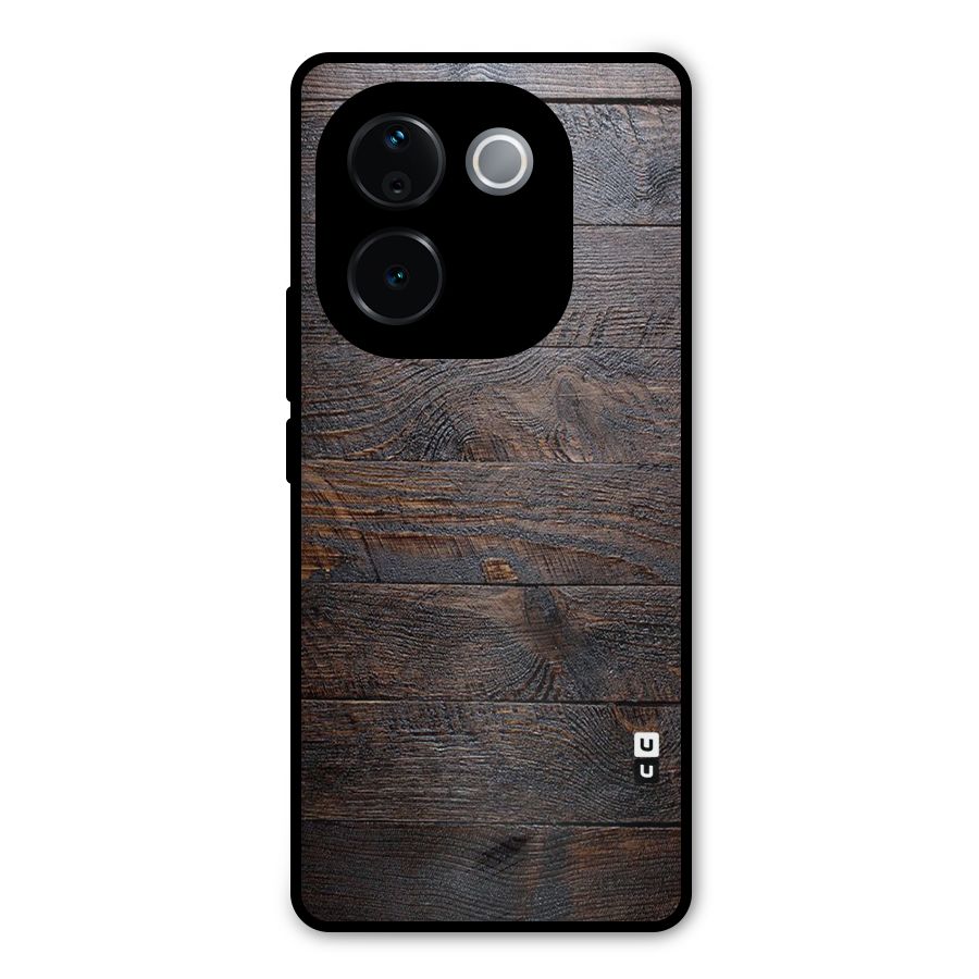 Dark Wood Printed Metal Back Case for Vivo T3 Pro