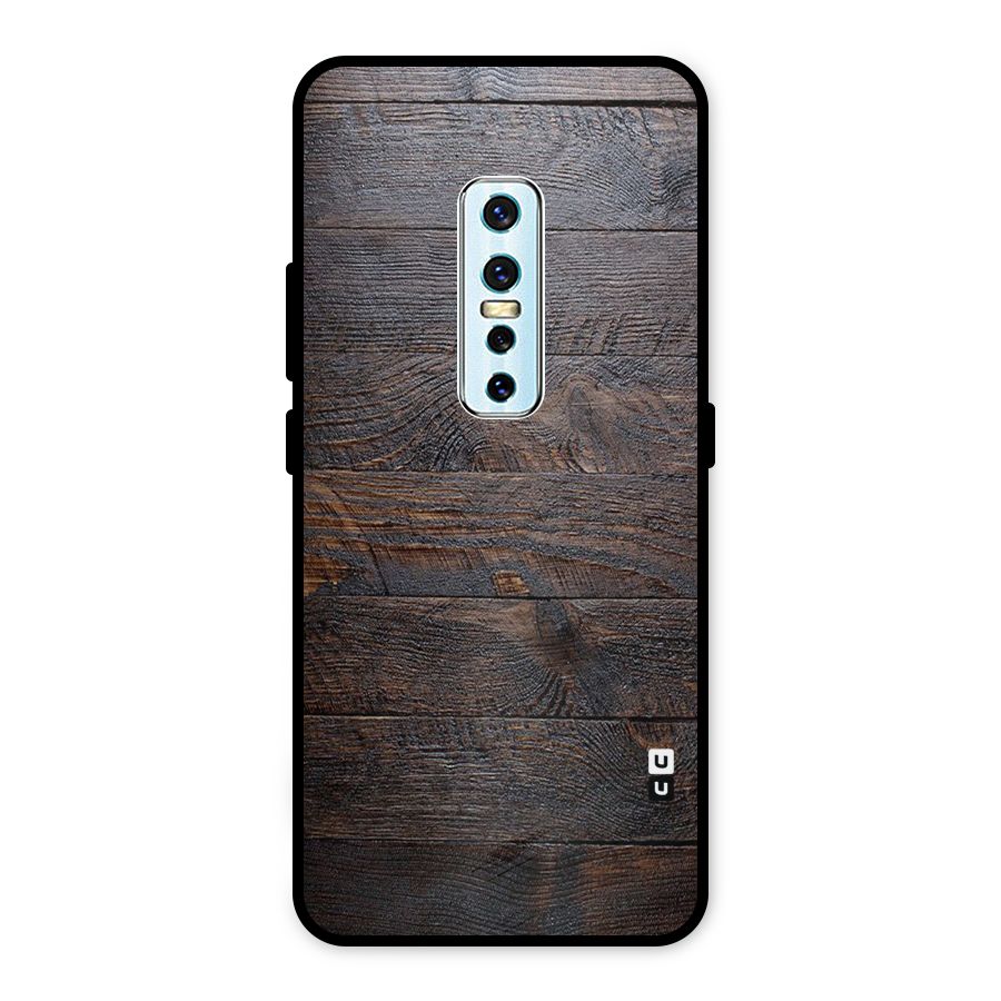 Dark Wood Printed Metal Back Case for Vivo V17 Pro