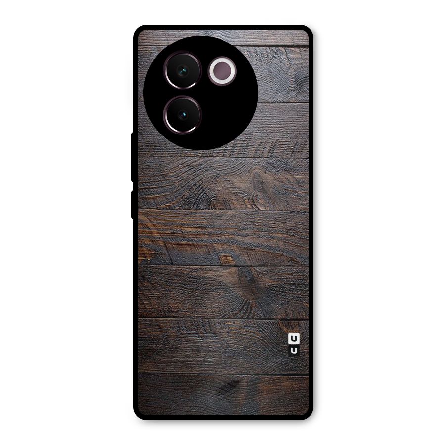 Dark Wood Printed Metal Back Case for Vivo V30e