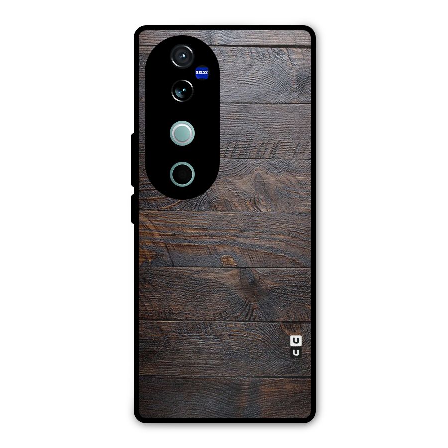Dark Wood Printed Metal Back Case for Vivo V40 Pro
