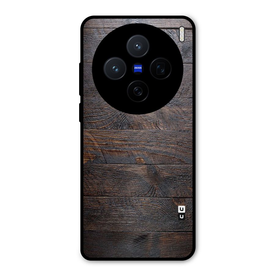 Dark Wood Printed Metal Back Case for Vivo X200
