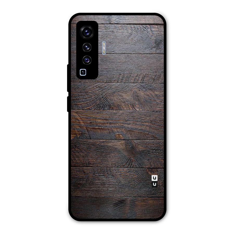 Dark Wood Printed Metal Back Case for Vivo X50