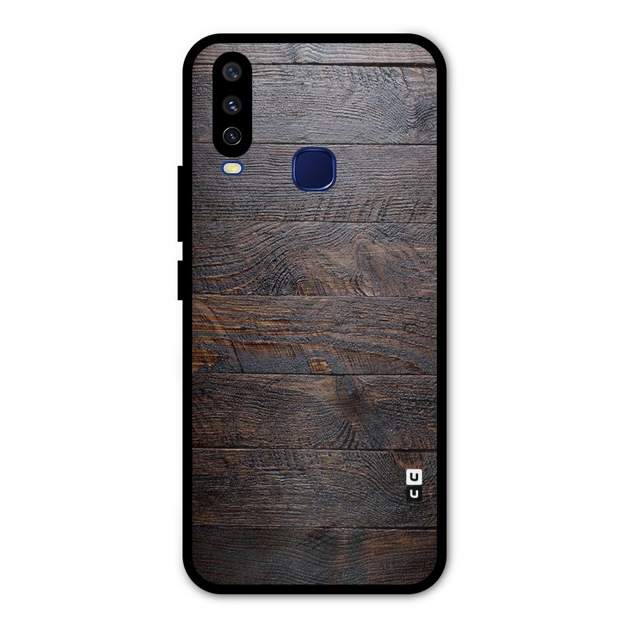 Dark Wood Printed Metal Back Case for Vivo Y15