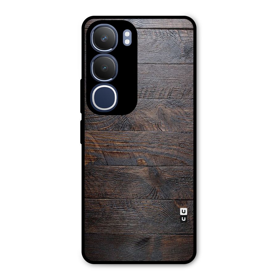 Dark Wood Printed Metal Back Case for Vivo Y29