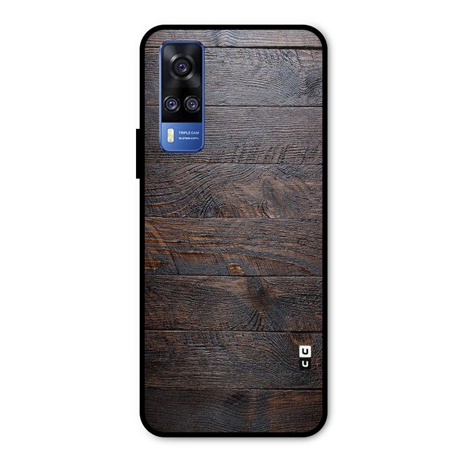 Dark Wood Printed Metal Back Case for Vivo Y31