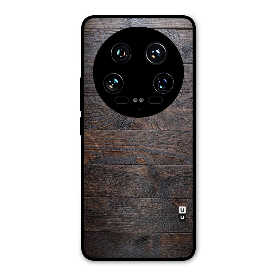 Dark Wood Printed Metal Back Case for Xiaomi 14 Ultra