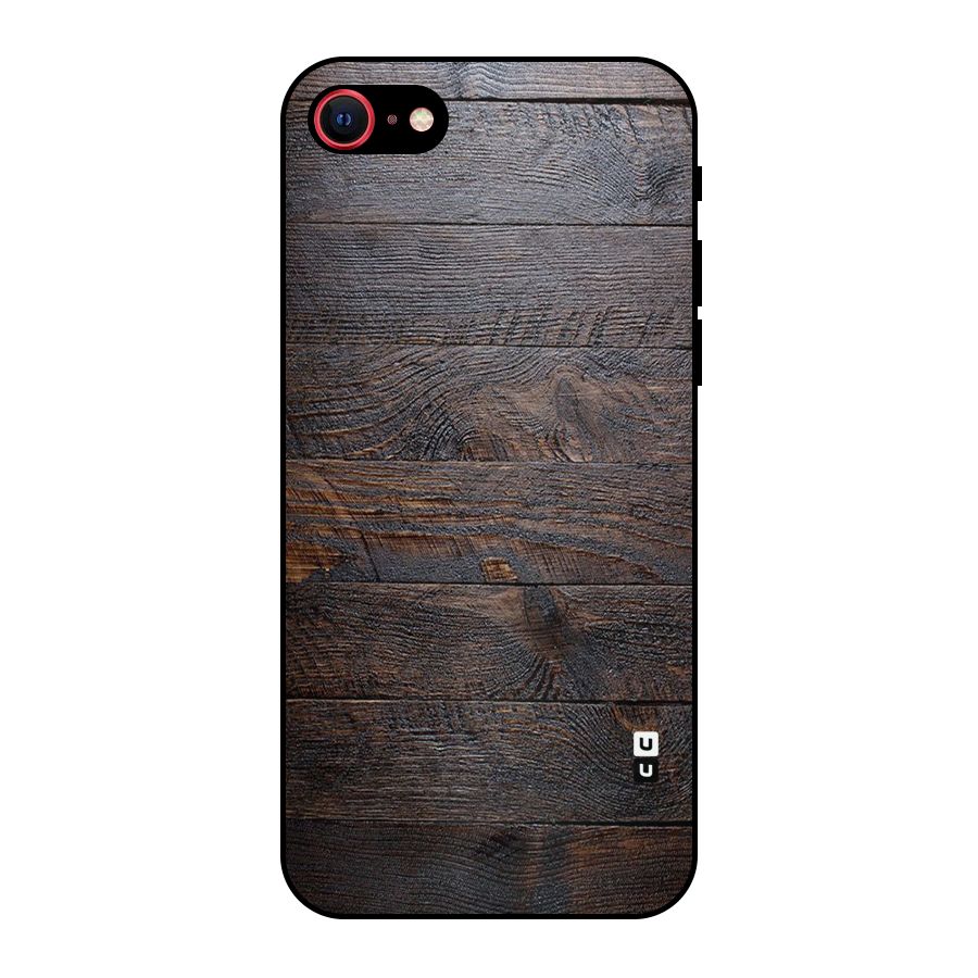 Dark Wood Printed Metal Back Case for iPhone 7
