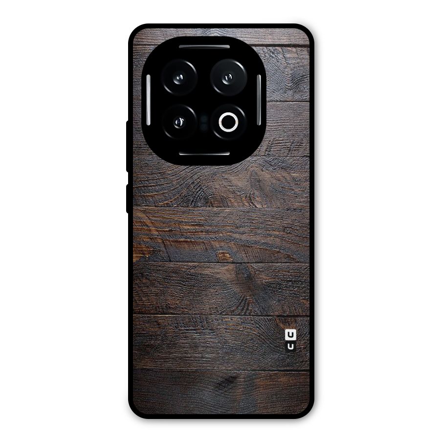 Dark Wood Printed Metal Back Case for iQOO 13