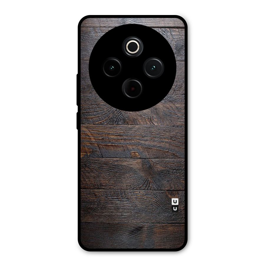 Dark Wood Printed Metal Back Case for iQOO Z10