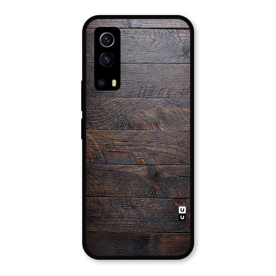 Dark Wood Printed Metal Back Case for iQOO Z3