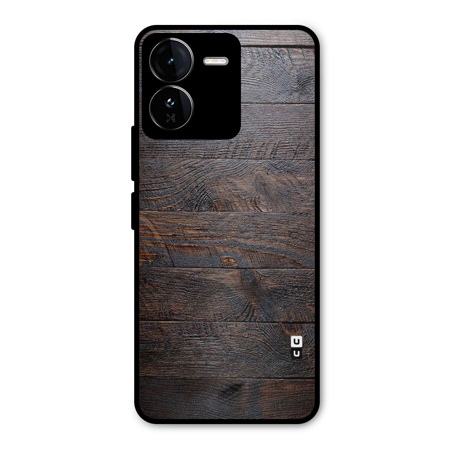 Dark Wood Printed Metal Back Case for iQOO Z9