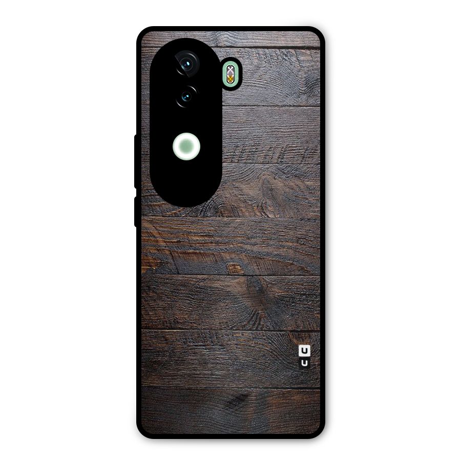 Dark Wood Printed Metal Back Case for iQOO Z9s