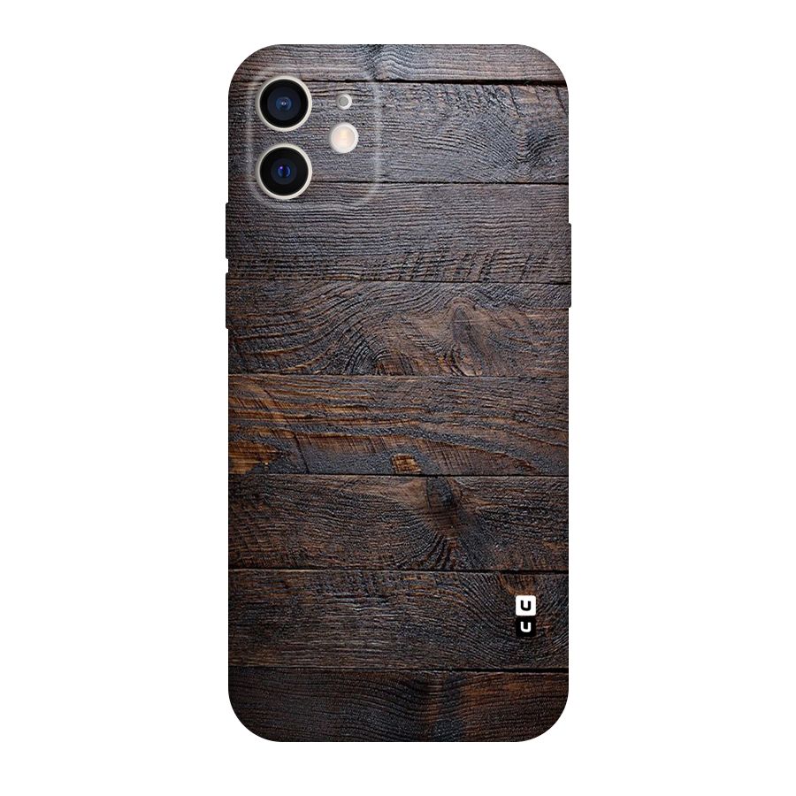 Dark Wood Printed Original Polycarbonate Back Case for iPhone 12