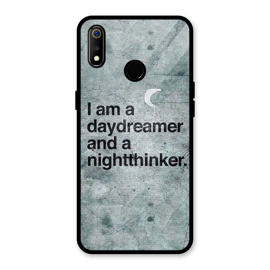 Day Dreamer Night Thinker Glass Back Case for Realme 3i