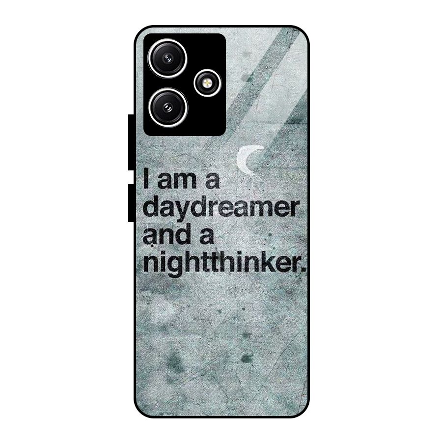Day Dreamer Night Thinker Glass Back Case for Redmi 12 5G