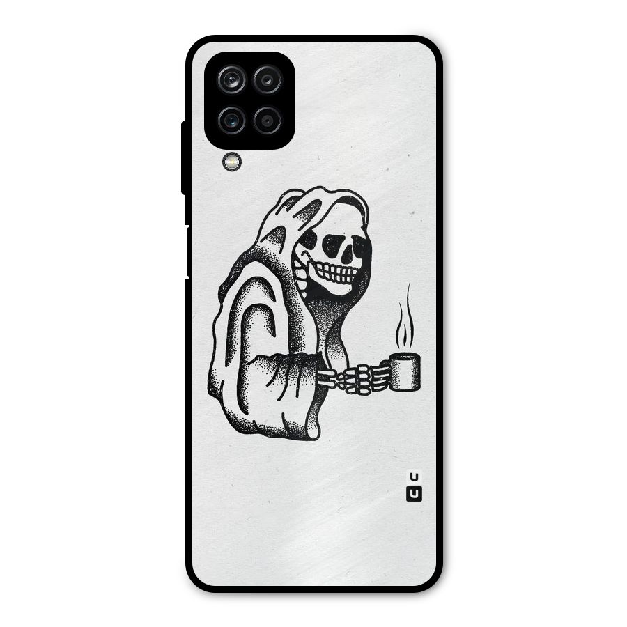 Dead But Coffee Metal Back Case for Galaxy A12