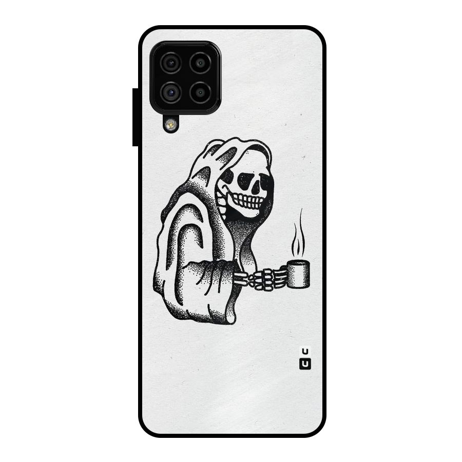 Dead But Coffee Metal Back Case for Galaxy A22 4G