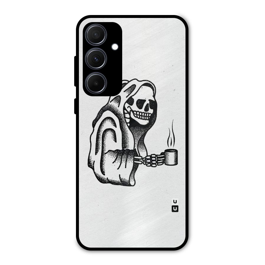 Dead But Coffee Metal Back Case for Galaxy A35