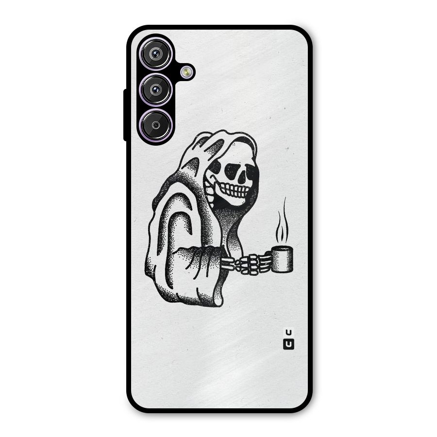 Dead But Coffee Metal Back Case for Galaxy M15