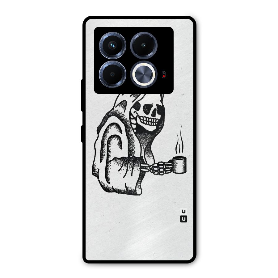 Dead But Coffee Metal Back Case for Infinix Note 40 5G