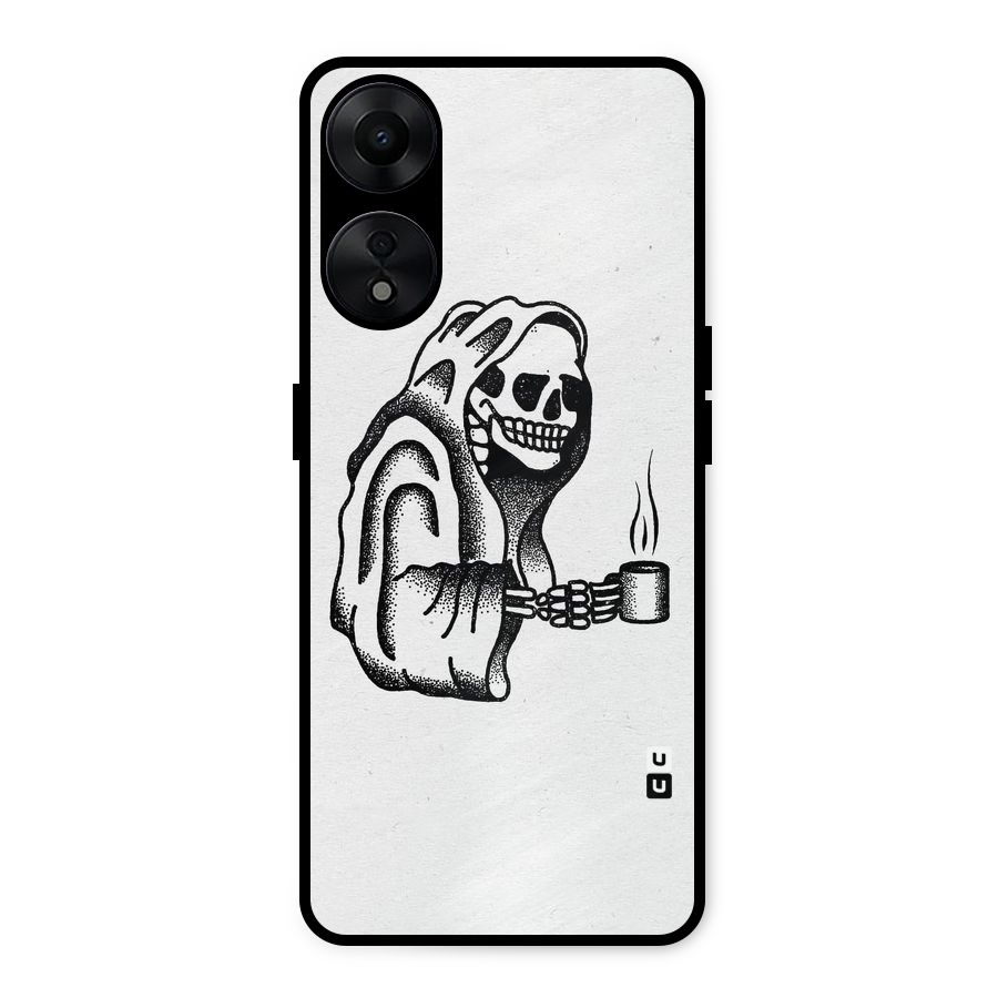 Dead But Coffee Metal Back Case for Oppo A78 5G