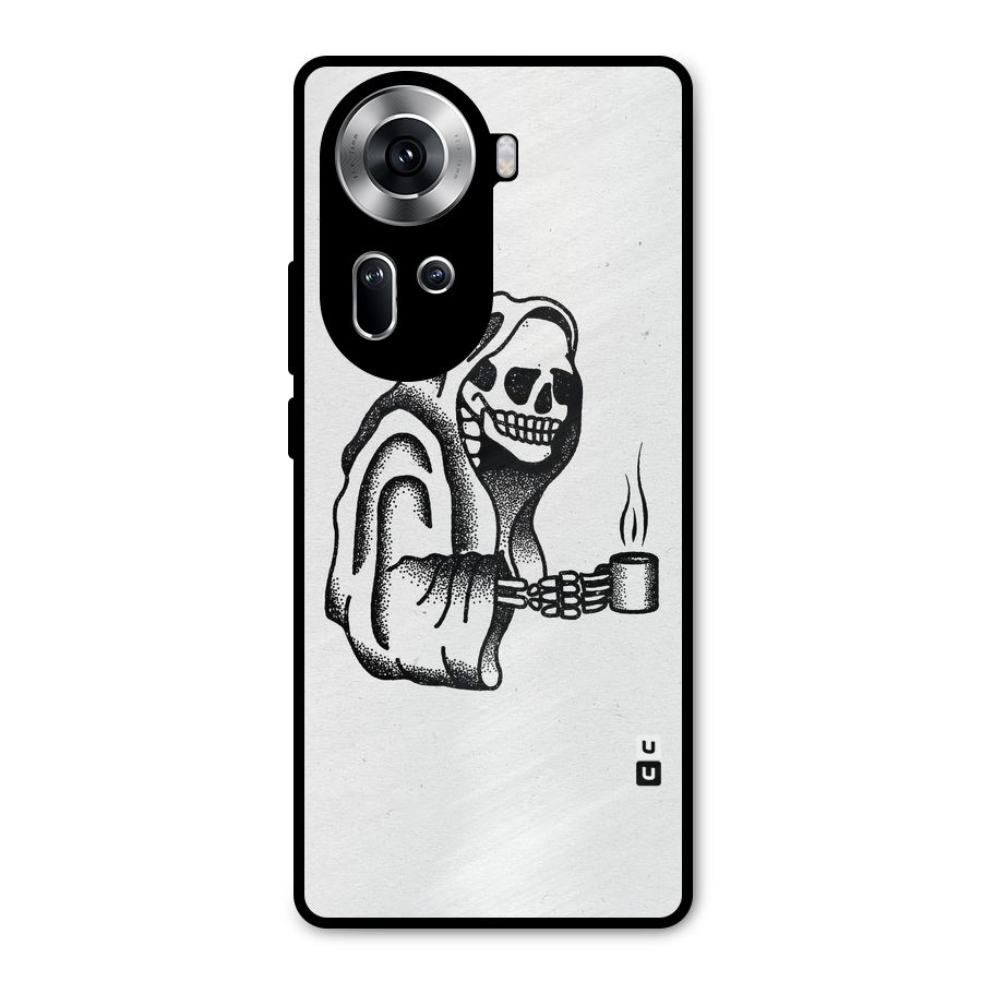 Dead But Coffee Metal Back Case for Oppo Reno11 5G
