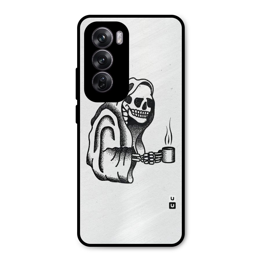 Dead But Coffee Metal Back Case for Oppo Reno12 Pro