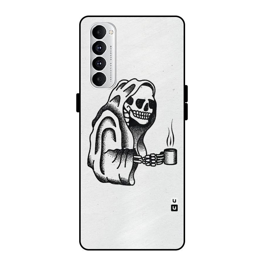 Dead But Coffee Metal Back Case for Oppo Reno4 Pro