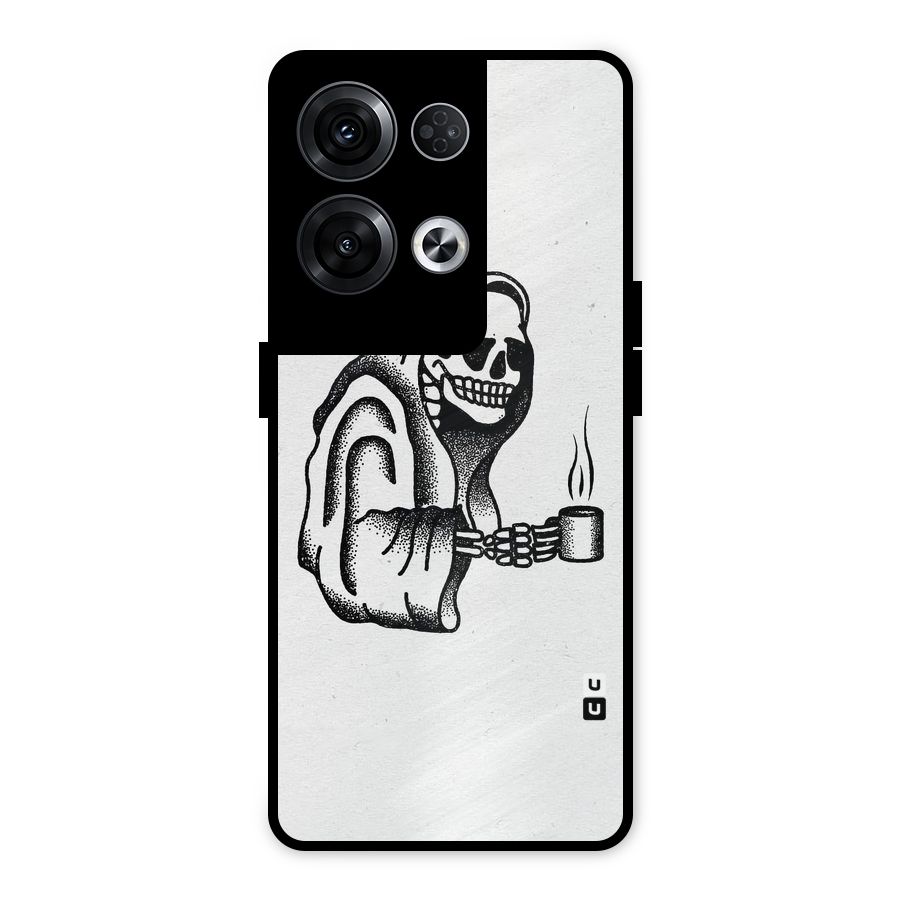 Dead But Coffee Metal Back Case for Oppo Reno8 Pro 5G