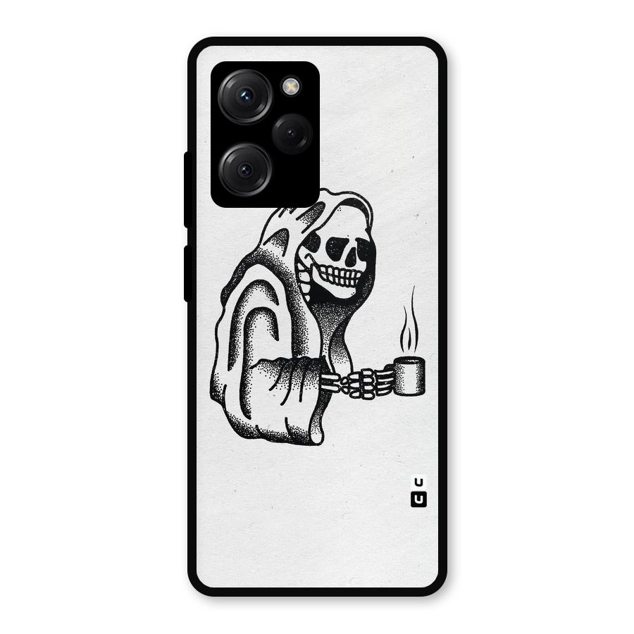 Dead But Coffee Metal Back Case for Poco X5 Pro