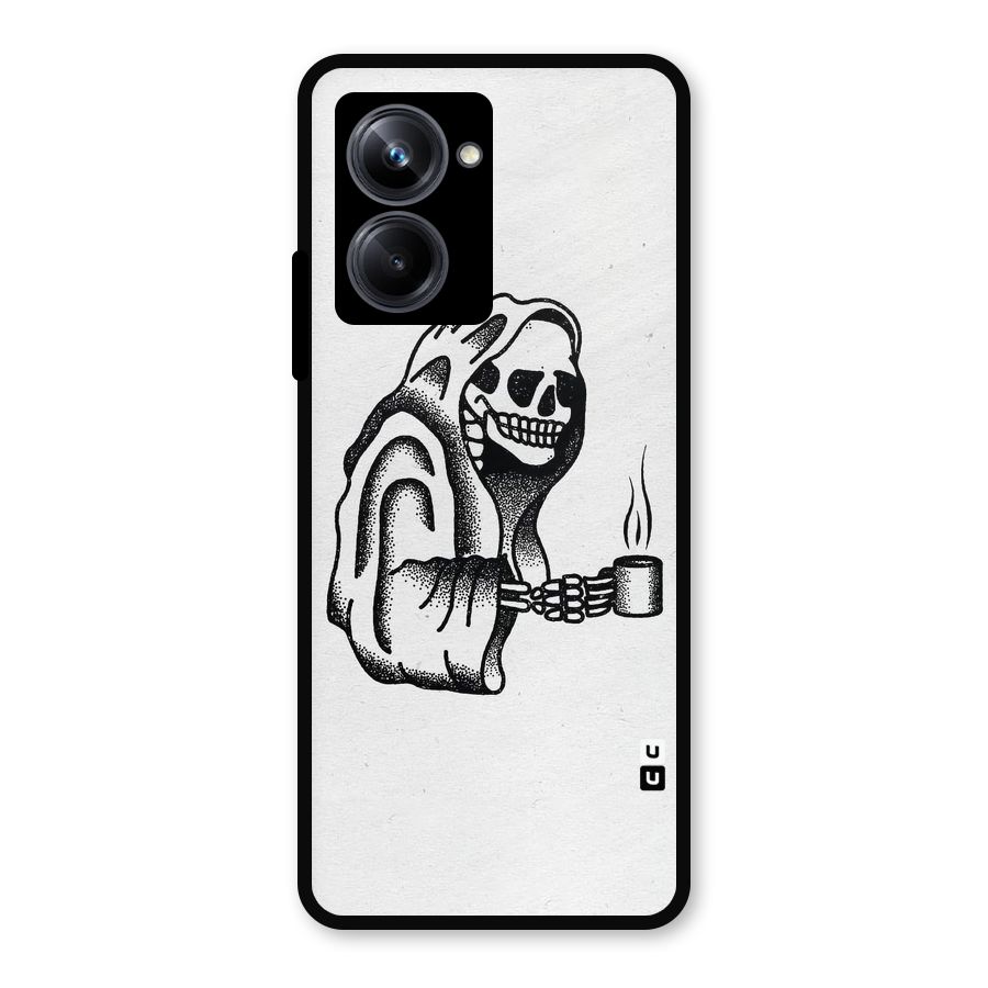 Dead But Coffee Metal Back Case for Realme 10 Pro