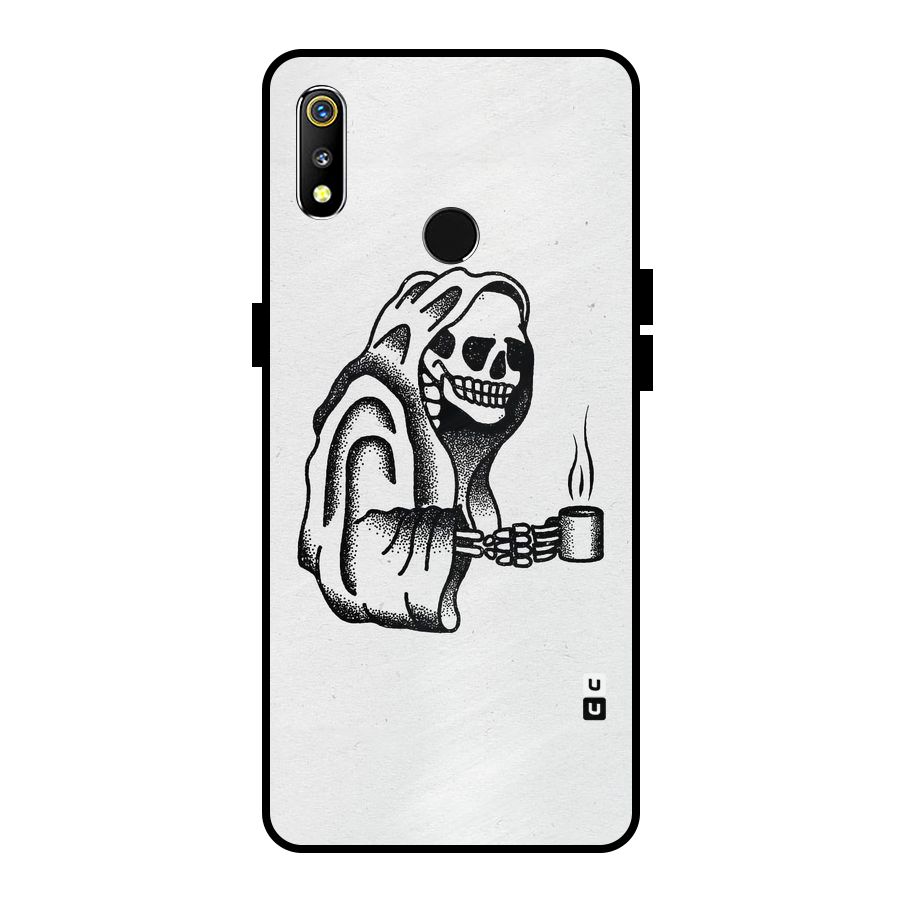 Dead But Coffee Metal Back Case for Realme 3i