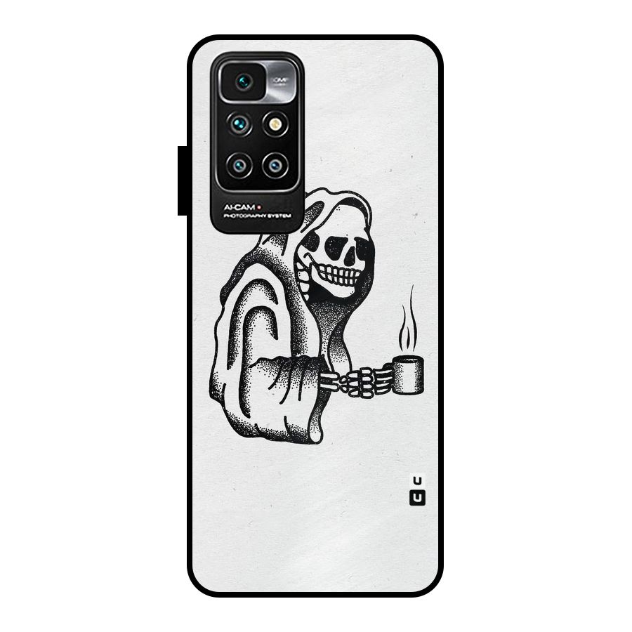 Dead But Coffee Metal Back Case for Redmi 10 Prime