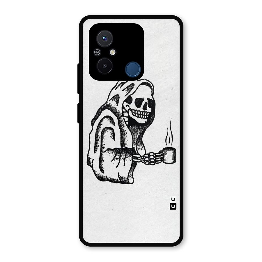 Dead But Coffee Metal Back Case for Redmi 12C