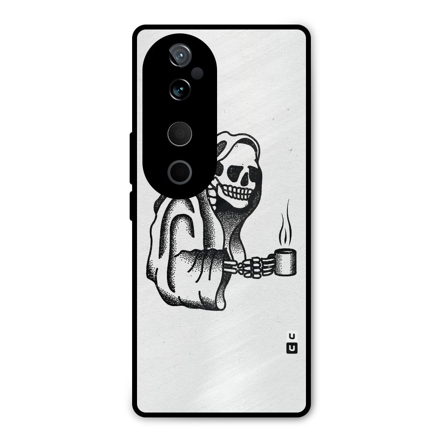 Dead But Coffee Metal Back Case for Vivo T3 Ultra