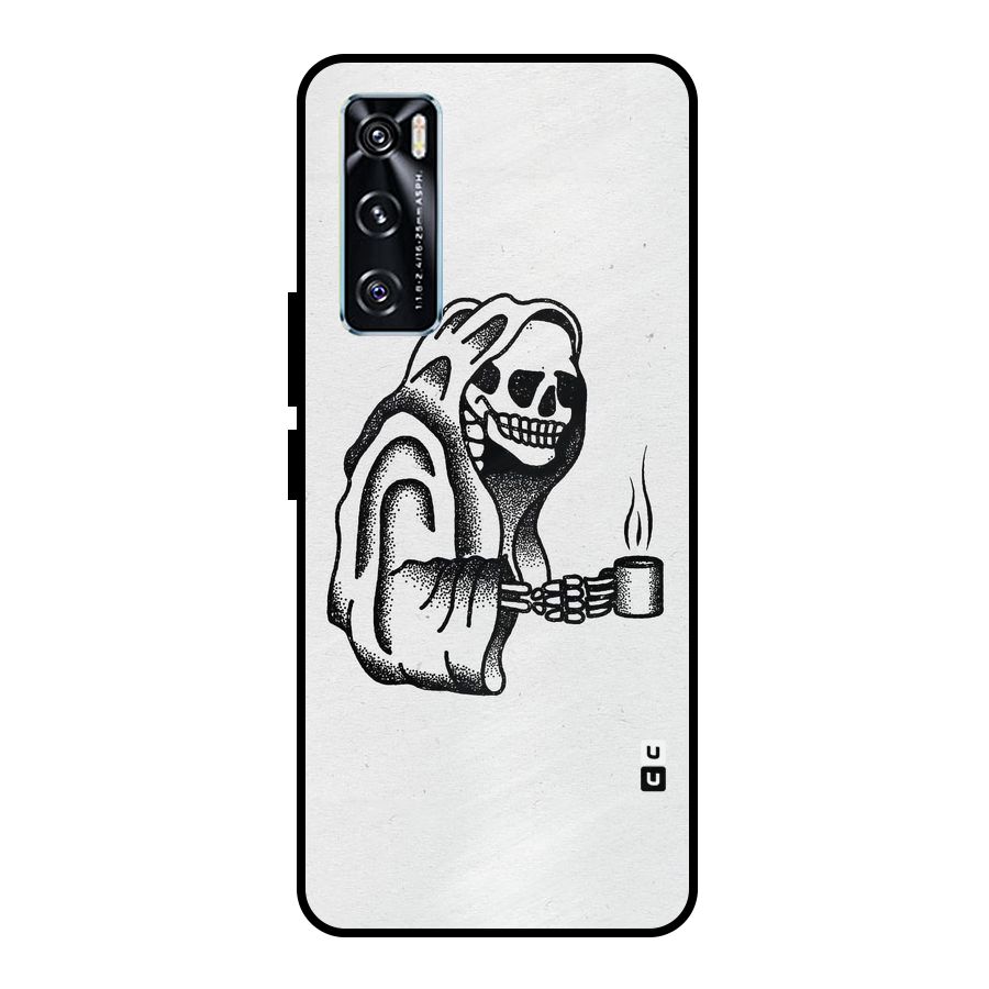 Dead But Coffee Metal Back Case for Vivo V20 SE