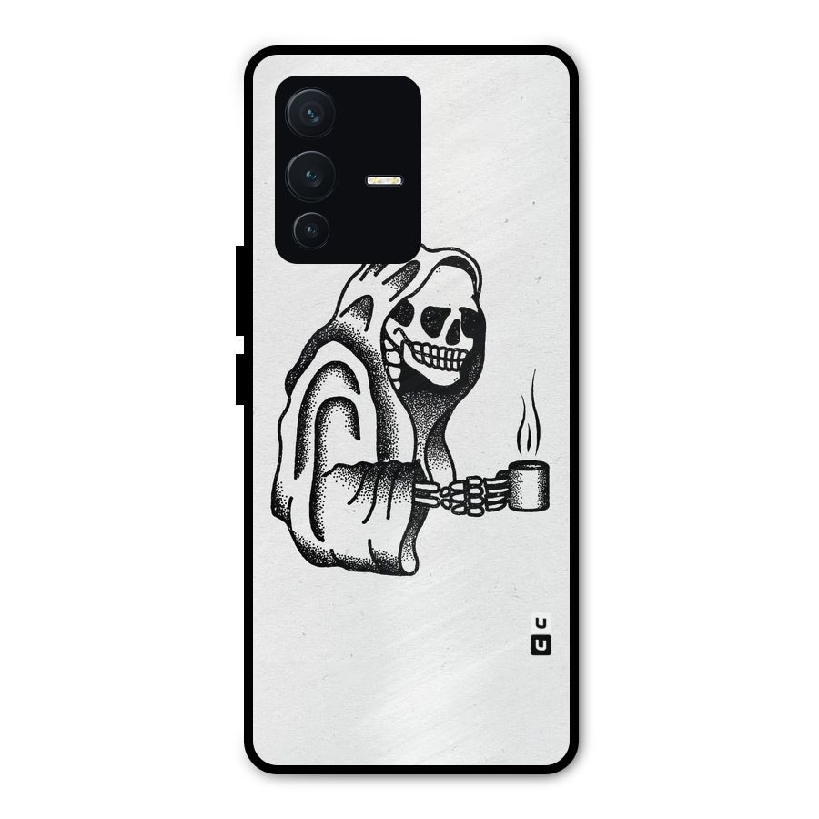 Dead But Coffee Metal Back Case for Vivo V23 Pro